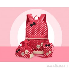 Cute Girls Backpacks, Coofit 3 Pieces Dots Lightweight Nylon Backpack Schoolbag Set for Children Kids